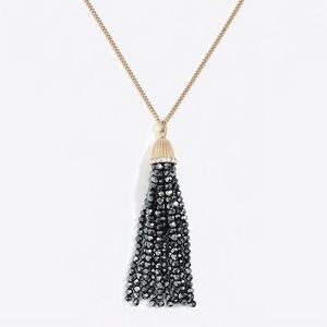 Sparkle Beaded Tassel Pendant Necklace